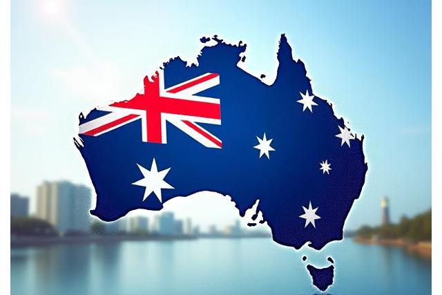 Australian flag integrated with network lines, symbolizing local connectivity