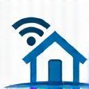 Icon representing a house with Wi-Fi symbol