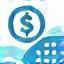 Icon of a hand holding a dollar sign with a transparent background